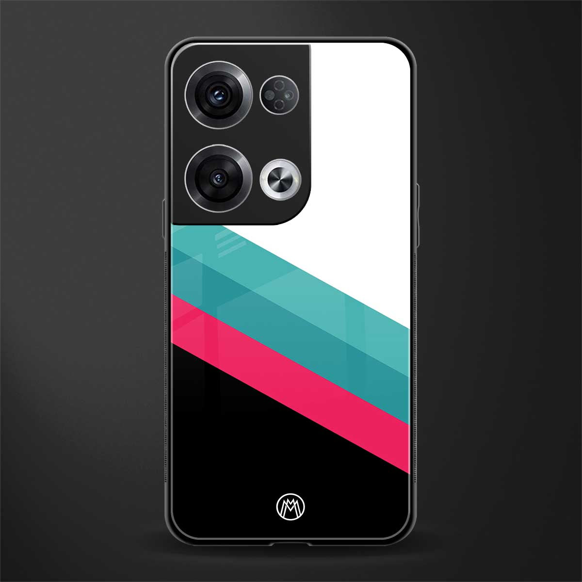 white green red pattern stripes back phone cover | glass case for oppo reno 8 pro