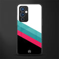 white green red pattern stripes back phone cover | glass case for oneplus 9