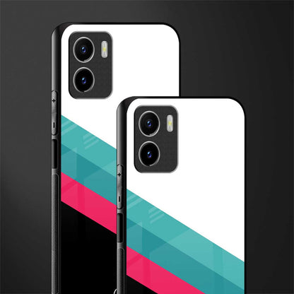 white green red pattern stripes back phone cover | glass case for vivo y72