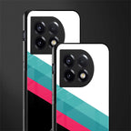 white green red pattern stripes back phone cover | glass case for oneplus 11