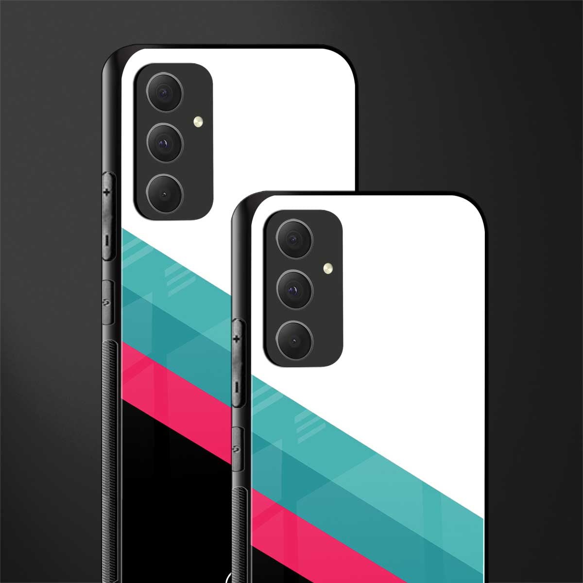 white green red pattern stripes back phone cover | glass case for samsung galaxy a54 5g