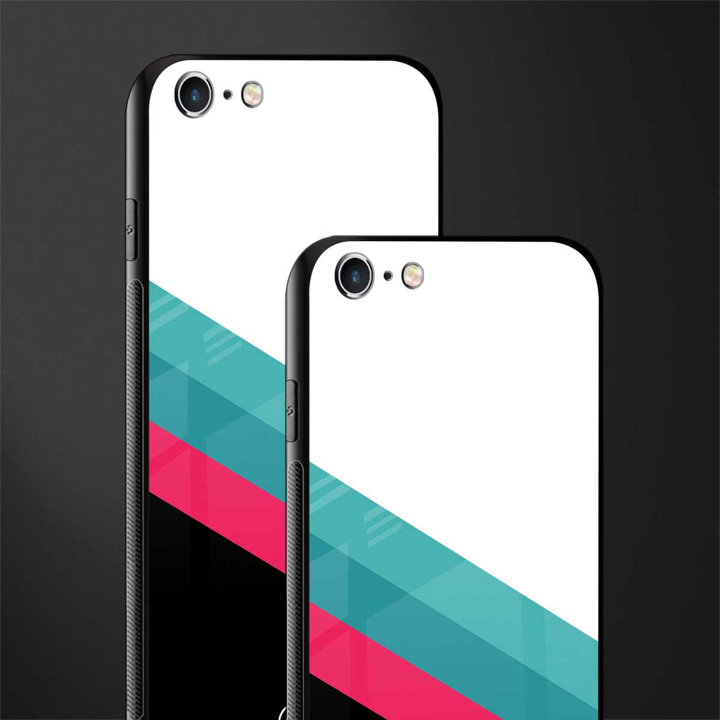 white green red pattern stripes glass case for iphone 6s image-2