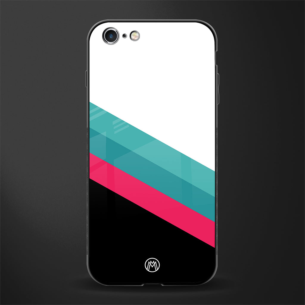 white green red pattern stripes glass case for iphone 6 plus image