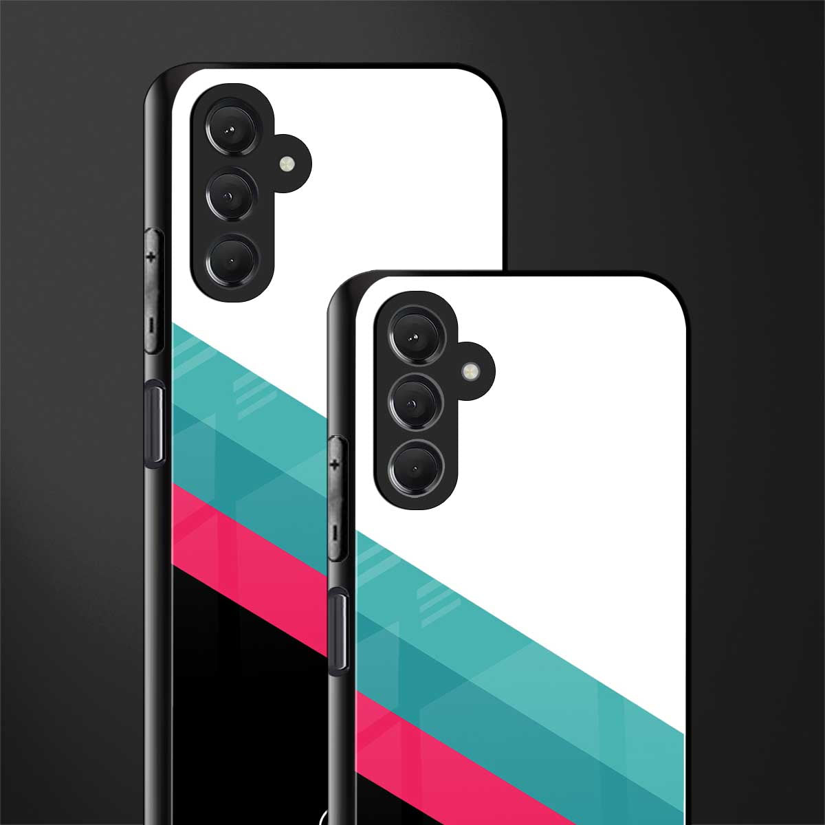 white green red pattern stripes back phone cover | glass case for samsun galaxy a24 4g