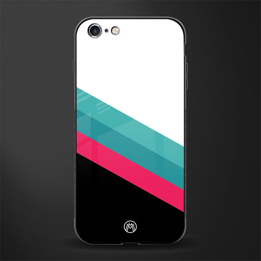 white green red pattern stripes glass case for iphone 6 image