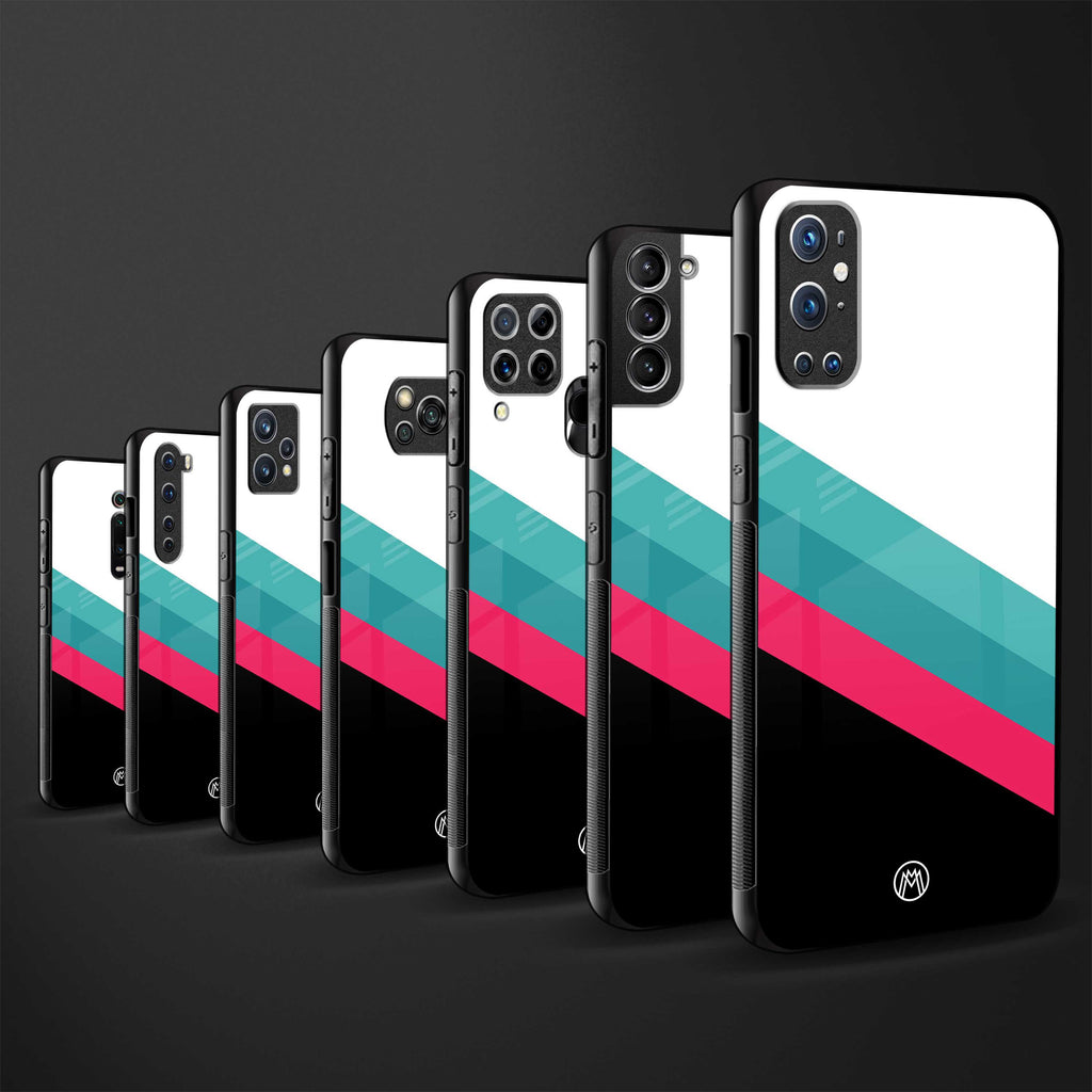 white green red pattern stripes glass case for oppo a54 image-3