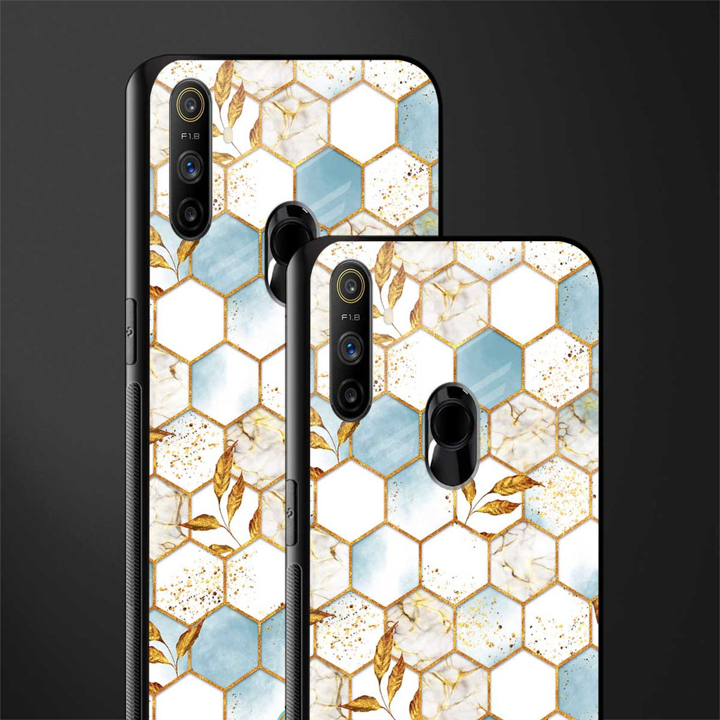 white marble tiles glass case for realme narzo 10a image-2