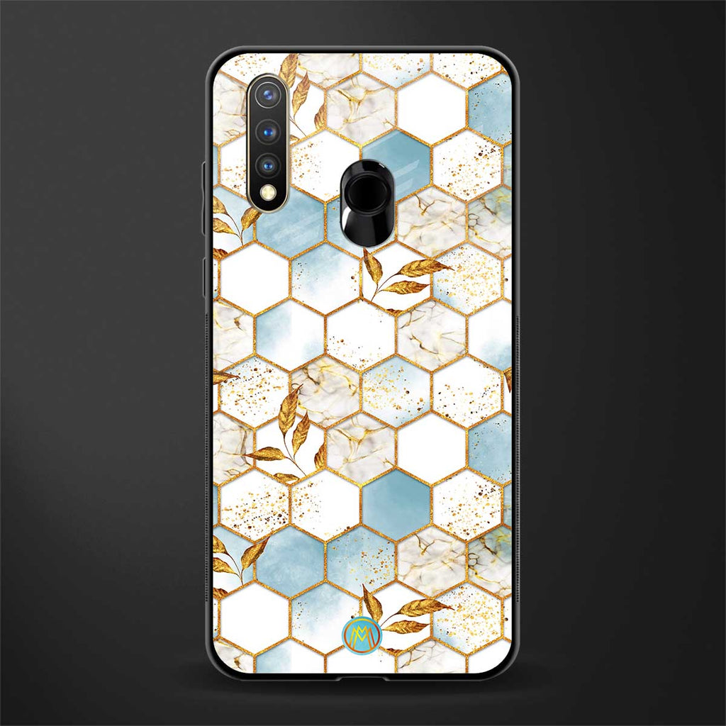 white marble tiles glass case for vivo u20 image