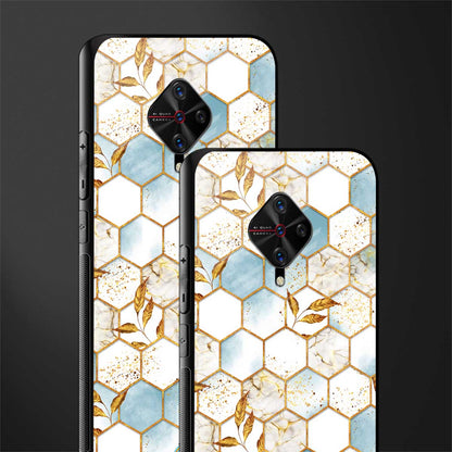 white marble tiles glass case for vivo s1 pro image-2