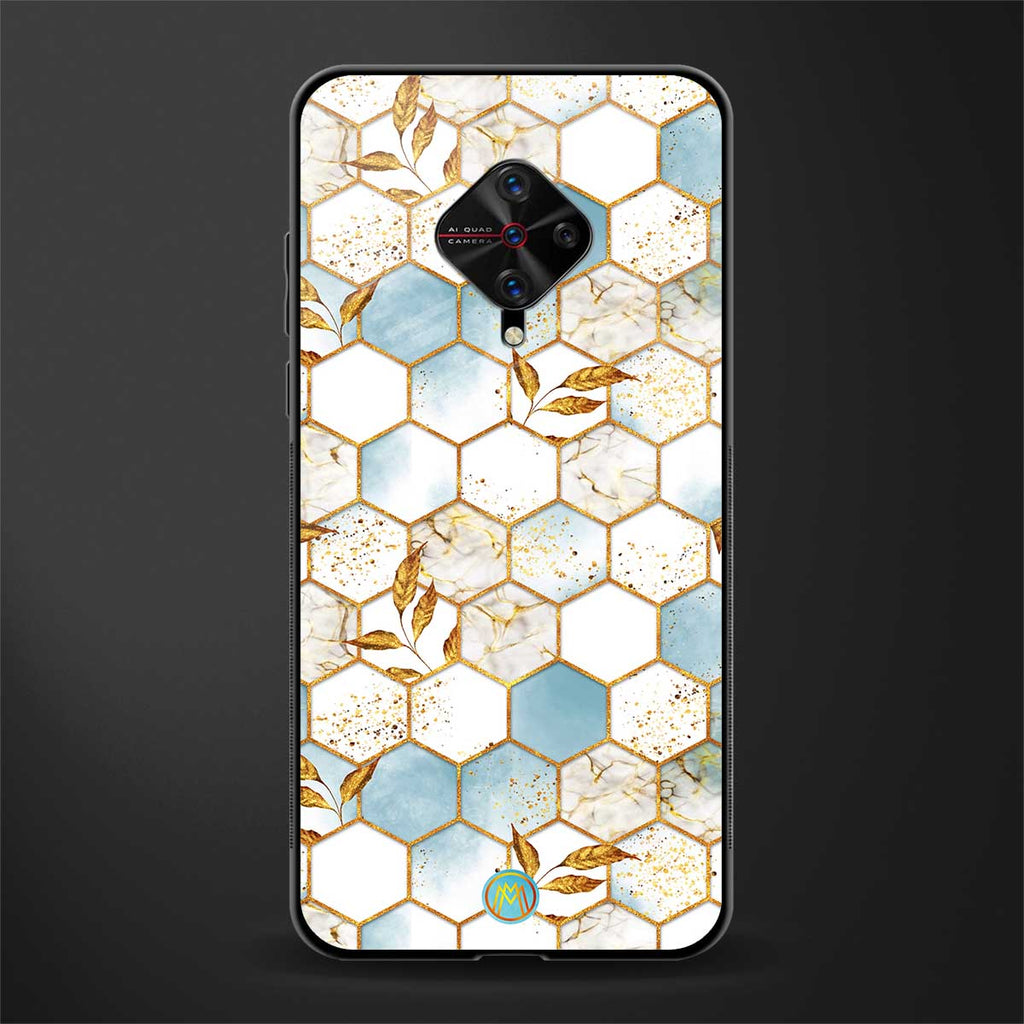 white marble tiles glass case for vivo s1 pro image