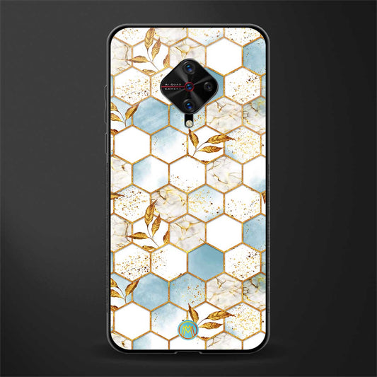 white marble tiles glass case for vivo s1 pro image