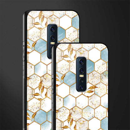 white marble tiles glass case for vivo v17 pro image-2
