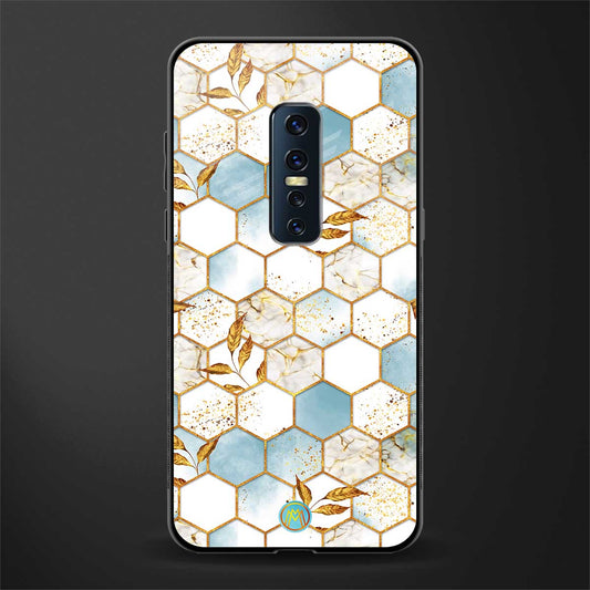 white marble tiles glass case for vivo v17 pro image