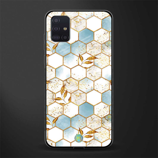 white marble tiles glass case for samsung galaxy a71 image