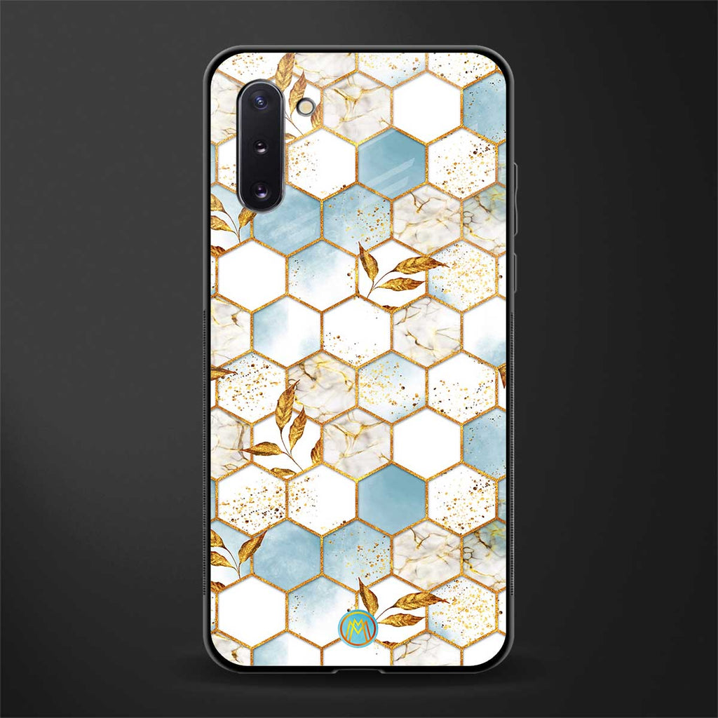 white marble tiles glass case for samsung galaxy note 10 image