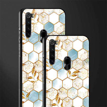 white marble tiles glass case for redmi note 8 image-2