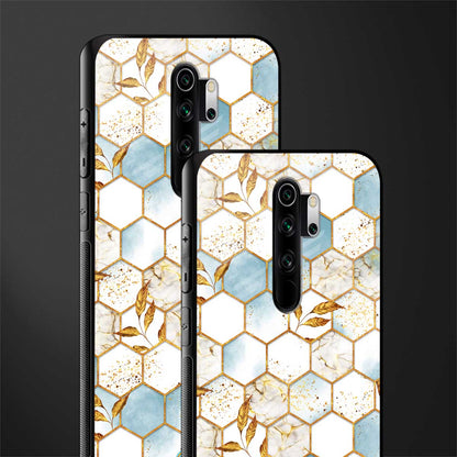 white marble tiles glass case for redmi note 8 pro image-2
