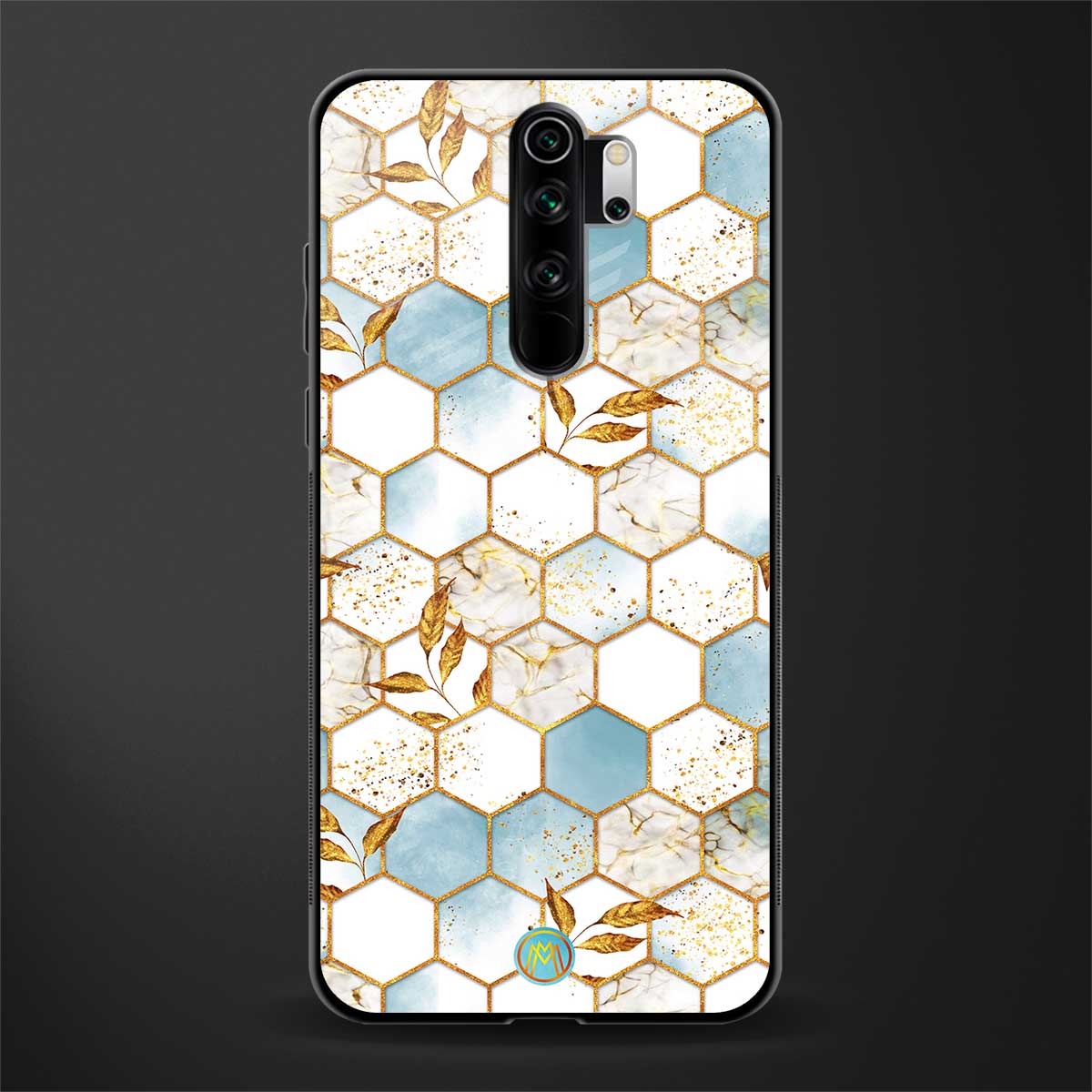 white marble tiles glass case for redmi note 8 pro image