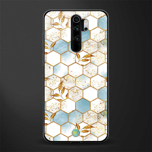 white marble tiles glass case for redmi note 8 pro image
