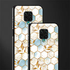 white marble tiles glass case for redmi note 9 pro image-2