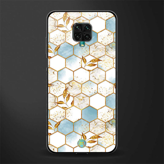 white marble tiles glass case for redmi note 9 pro max image