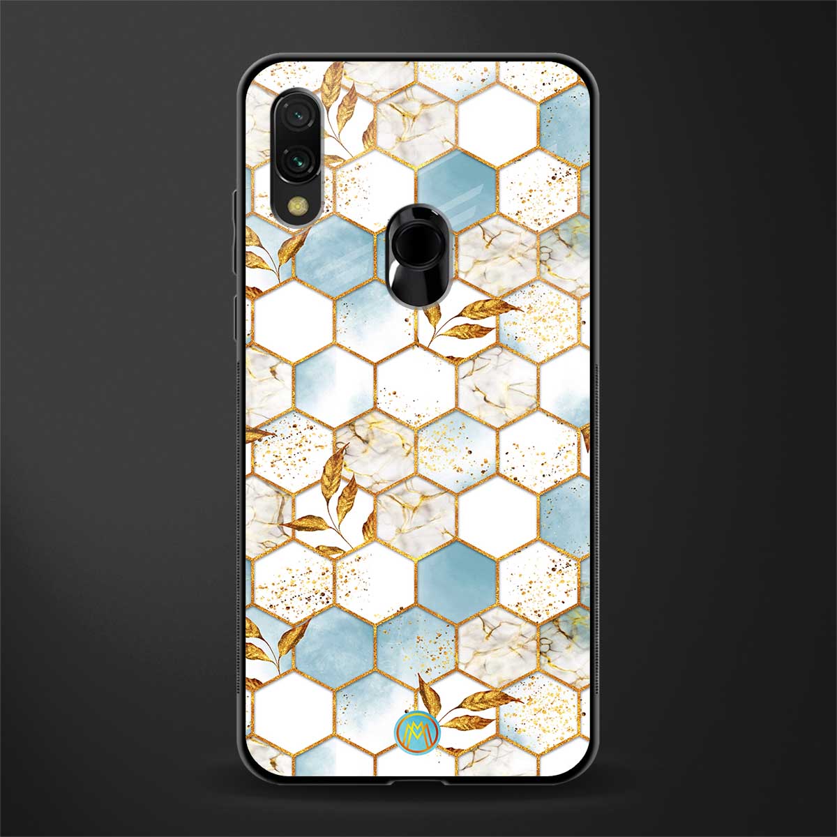 white marble tiles glass case for redmi note 7 pro image