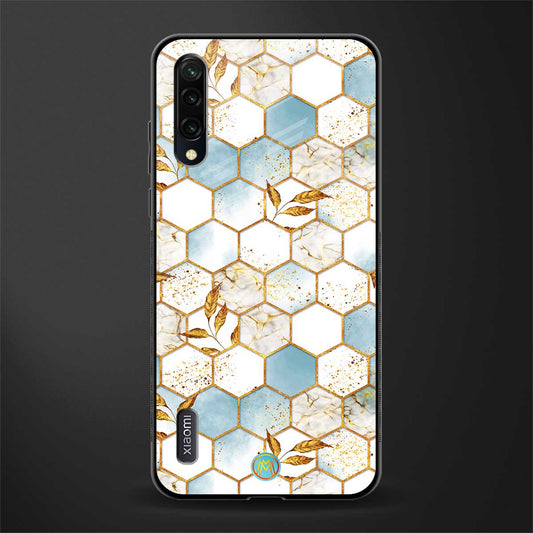 white marble tiles glass case for mi a3 redmi a3 image