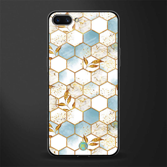 white marble tiles glass case for realme c1 image
