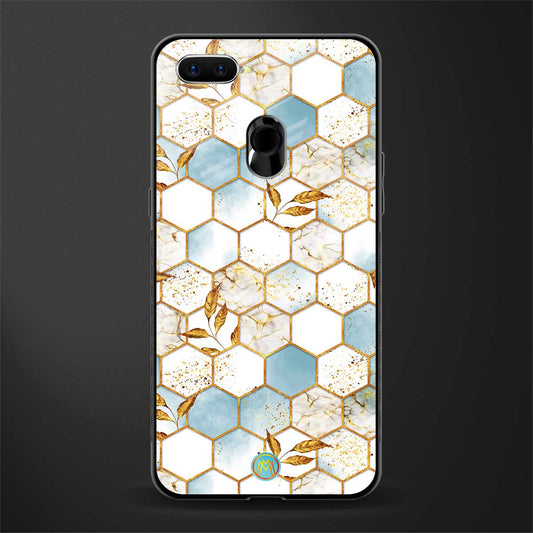 white marble tiles glass case for oppo a12 image
