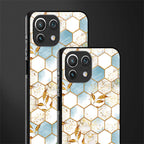 white marble tiles glass case for mi 11 lite image-2