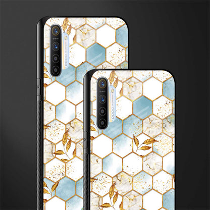 white marble tiles glass case for realme xt image-2