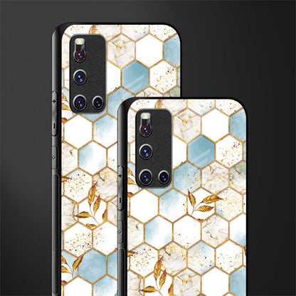 white marble tiles glass case for vivo v19 image-2