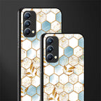 white marble tiles glass case for oppo f19 image-2