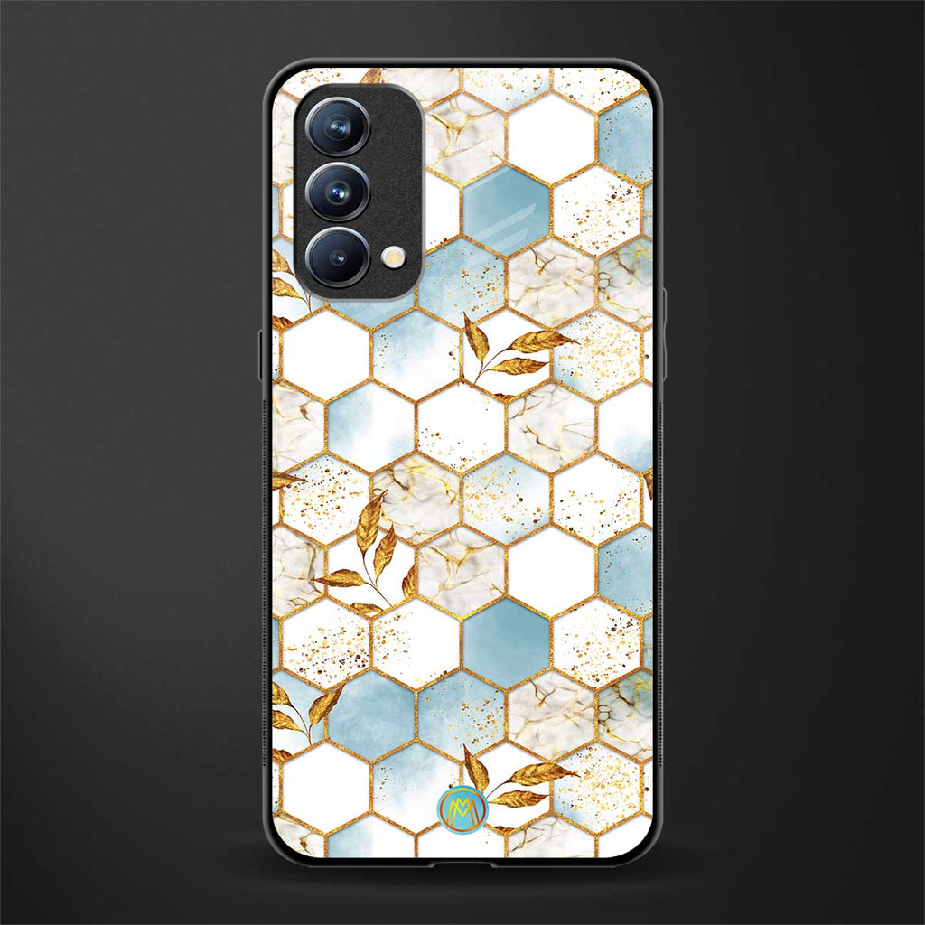 white marble tiles glass case for oppo f19 image