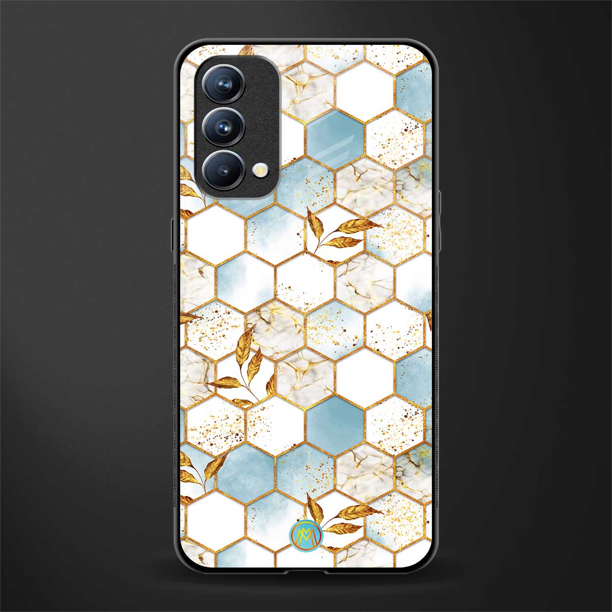 white marble tiles glass case for oppo f19 image