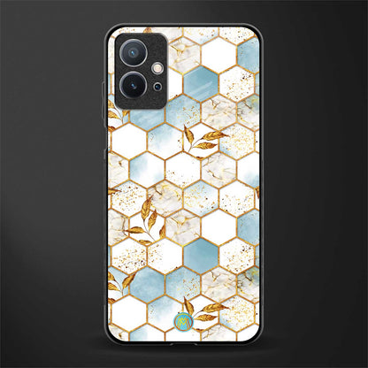white marble tiles glass case for vivo y75 5g image