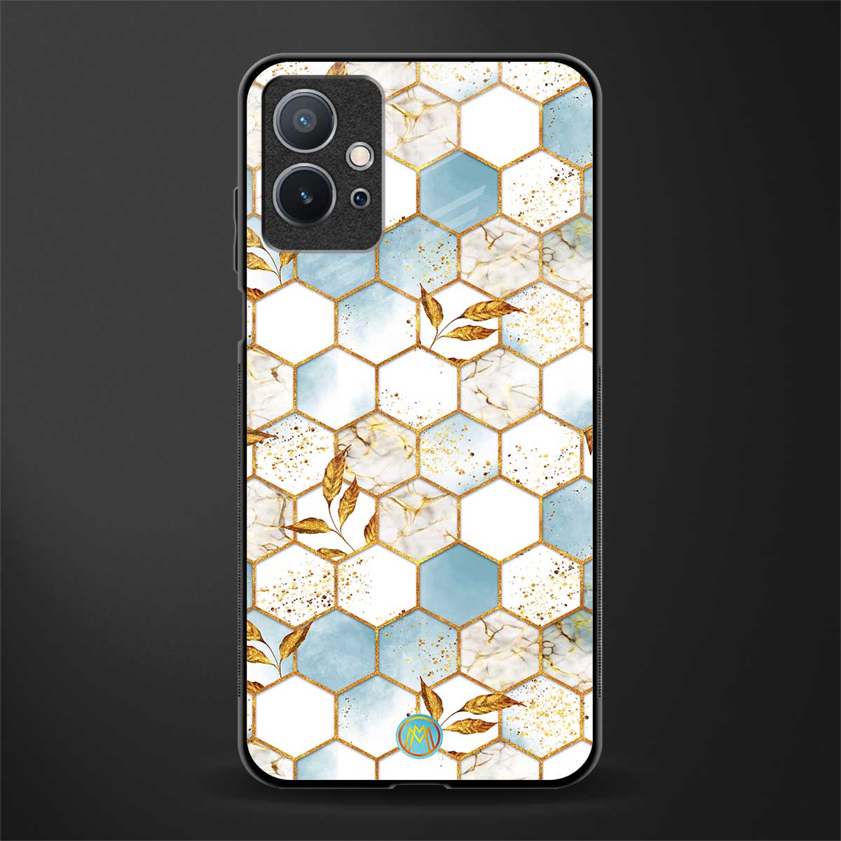 white marble tiles glass case for vivo t1 5g image