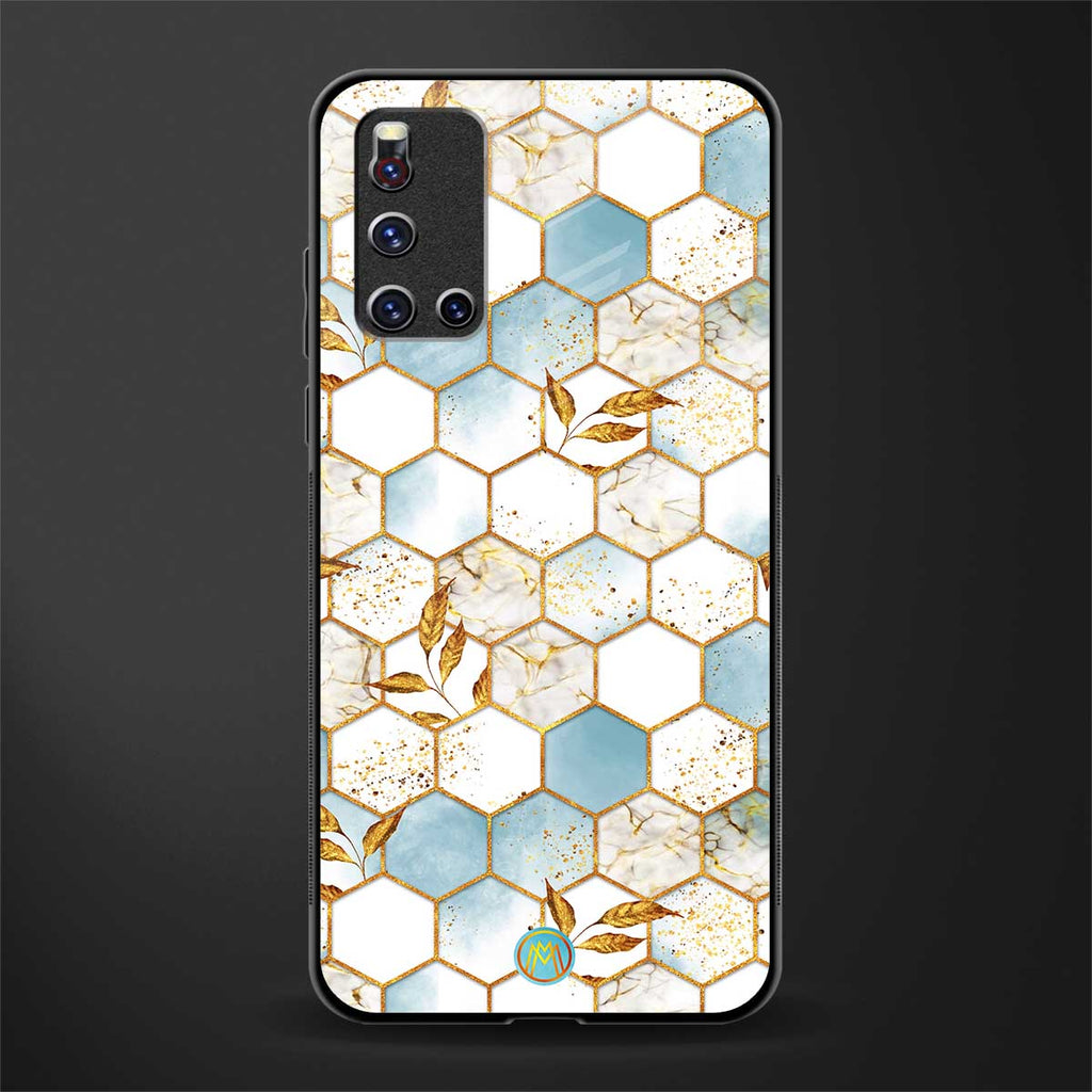 white marble tiles glass case for vivo v19 image
