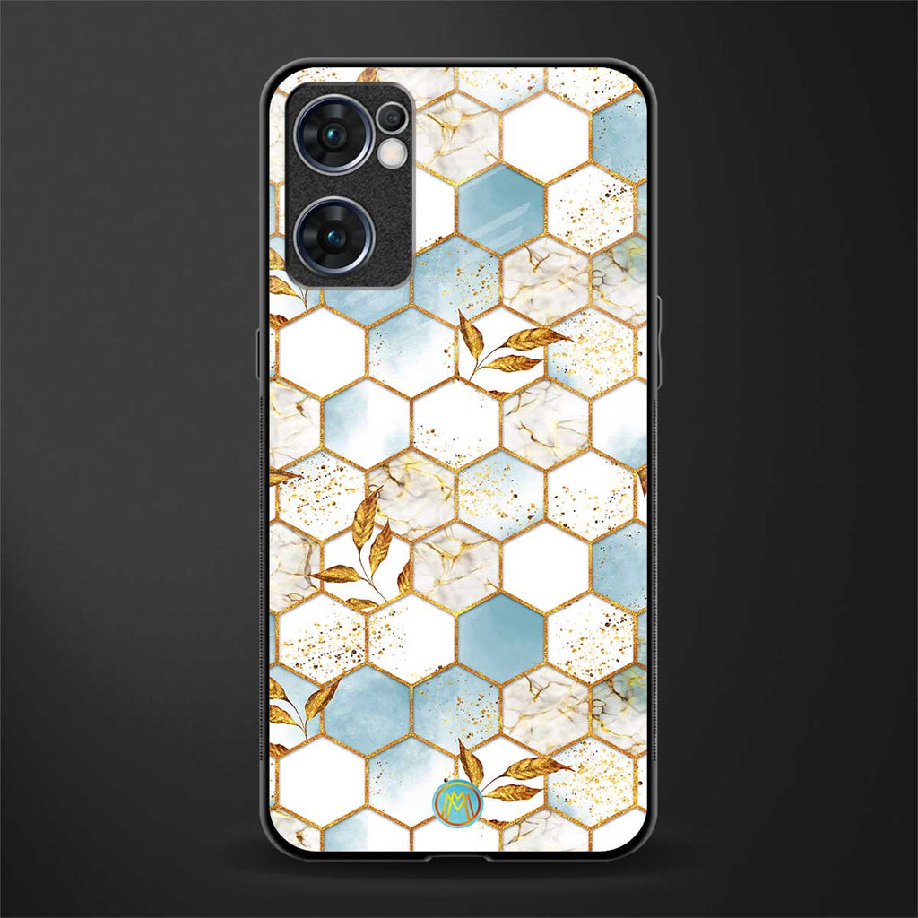 white marble tiles glass case for oppo reno7 5g image