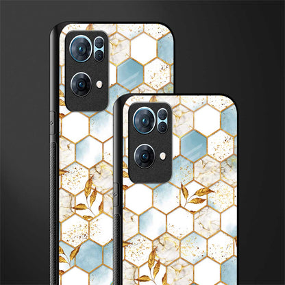 white marble tiles glass case for oppo reno7 pro 5g image-2