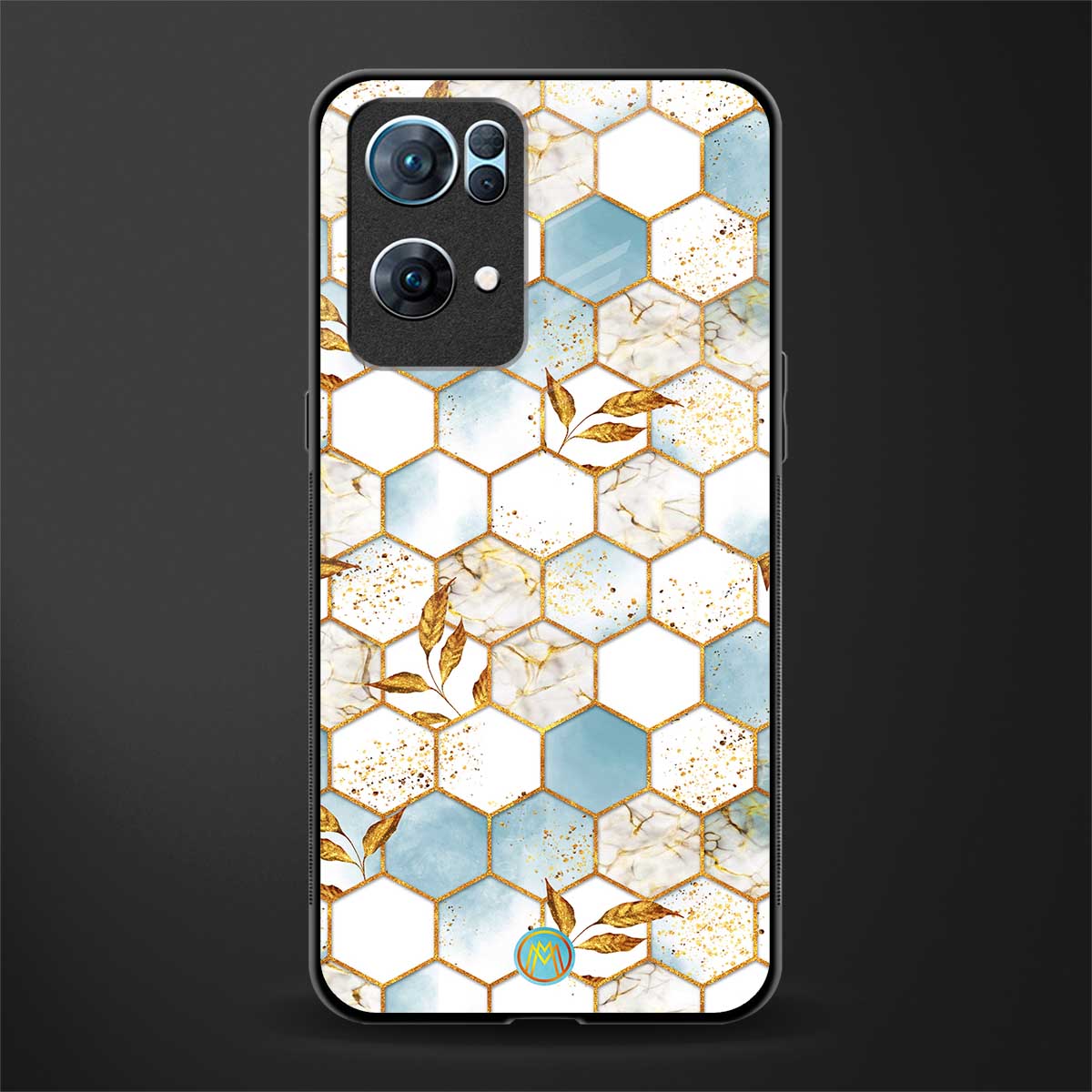 white marble tiles glass case for oppo reno7 pro 5g image