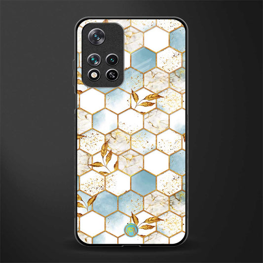 white marble tiles glass case for poco m4 pro 5g image