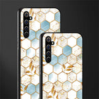 white marble tiles glass case for realme x50 pro image-2