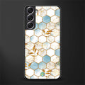 white marble tiles glass case for samsung galaxy s21 plus image
