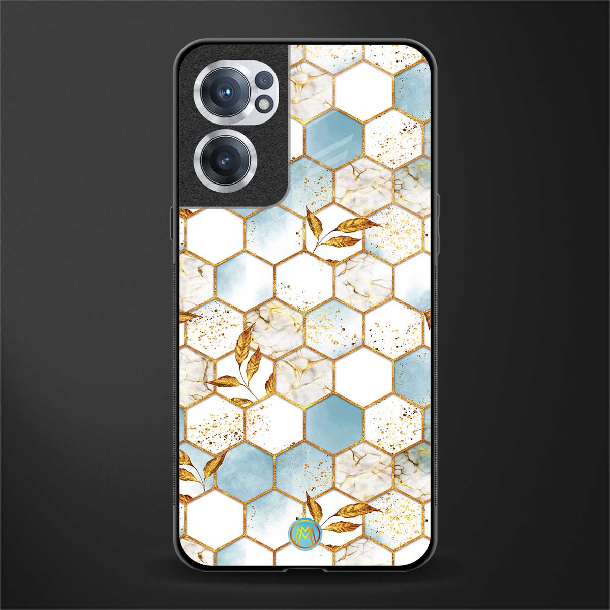 white marble tiles glass case for oneplus nord ce 2 5g image