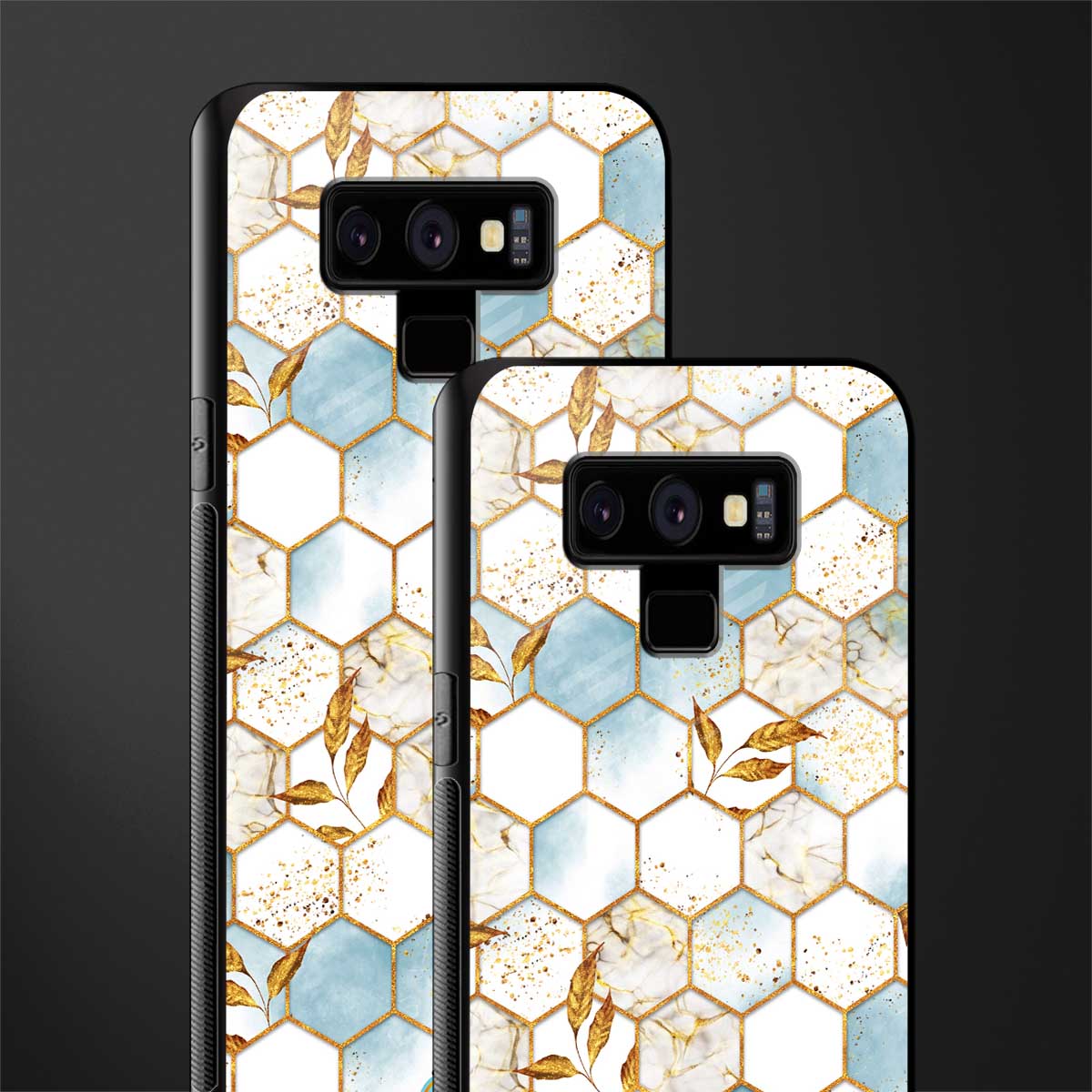 white marble tiles glass case for samsung galaxy note 9 image-2