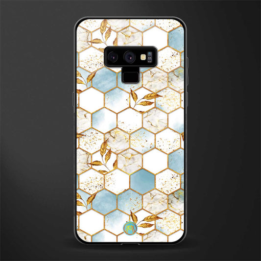 white marble tiles glass case for samsung galaxy note 9 image
