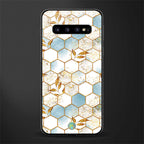 white marble tiles glass case for samsung galaxy s10 image