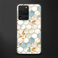 white marble tiles glass case for samsung galaxy s20 ultra image