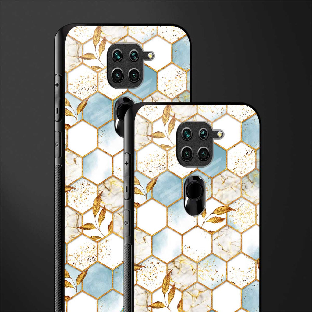 white marble tiles glass case for redmi note 9 image-2